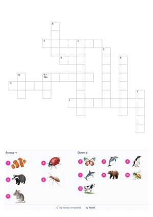Animal Crossword